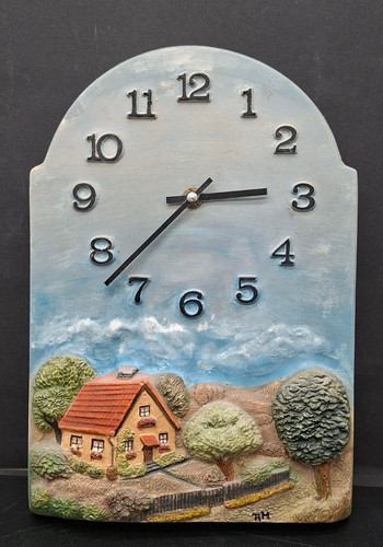 Keramik relief wanduhr - relief,