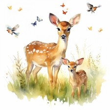 244 Wandtattoo Reh Rehkitz auf