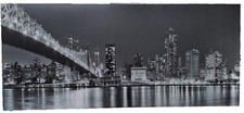 Bild Skyline New York, Queensboro Bridge, Kunstdruck, Poster SW,  115x50cm