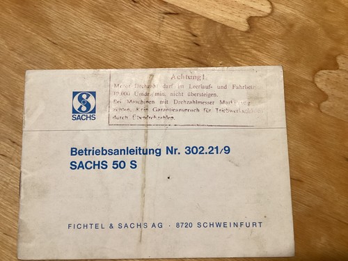 Betriebsanleitung sachs s - sachs, 50