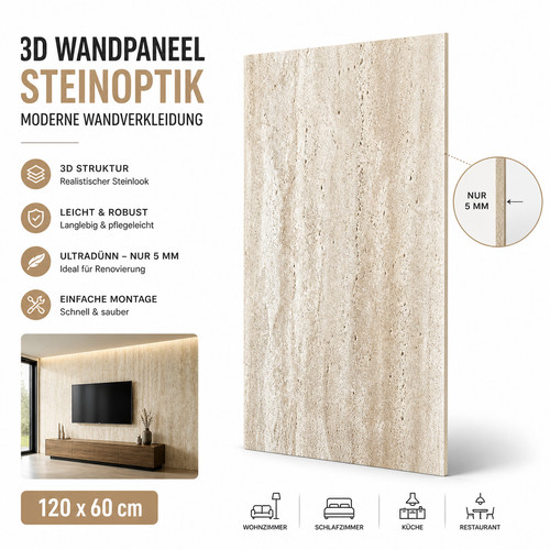 Wandpaneel steinoptik - 3d,