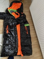 Außergewöhnlicher Daunenmantel M grün/orange  