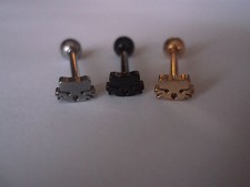 1 x Hello Kitty süße Zungenpiercing Silber / Schwarz / Gold   lot tongue Neu
