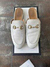 GUCCI Damen Princeton Horsebit Loafers Mules Slides, Weiss 37,5