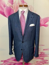 elegantes Kiton Kaschmir Leinen Seiden Sommer Sakko Gr. 52 drop 7 L oder 102