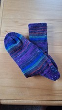 Socken 43-46 Color handgestrickt aus Sockenwolle von Lana Grossa. Unikat