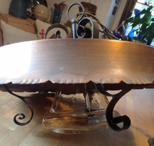 Alte  Schmiedeeisen  Hängelampe Landhausstil Rustikal Metall Kupferfarben 47 cm