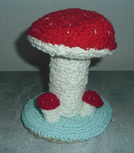 Pilz handarbeit gehäkelt - pilz,