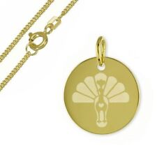 Engel Pfau(Tausi Melek)- Echt Gold/585(14 Karat)- Inkl. Gravur-silber verg.Kette