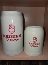 2 x Bierkrug der Brauerei Kauzen Bier, Bräu aus Ochsenfurt in 1,0l und 0,5l