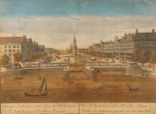 Ansicht von Amsterdam 1760 Balthasar Probst Augsburg Kupferstich vue optique