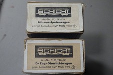 Schicht Oberlichtwagen, Mitropa Speisewagen 29 und grauer Personenwagen 21, OVP.