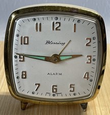 Alter BLESSING ALARM Wecker aus den 50er Jahren – Quadratisch mit abgerundeten E