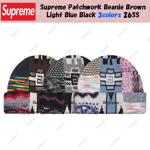 Supreme patchwork beanie brown - patchwork,