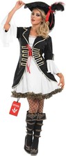 Schwarzes sexy piratin kostüm - piratin,