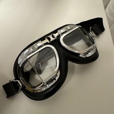 Orig. englische Motorradbrille Pilotenbrille HALCYON BS 4110 für Oldtimer Cabrio