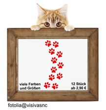 12 Katzenpfoten Pfoten Katze Aufkleber Auto Wandtattoo Fliesen Fensterbild .