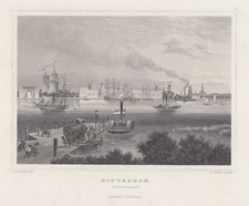 Niederlande Rotterdam Original Stahlstich Oeder 1850