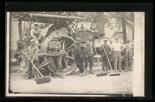 Foto arbeiter vor einem - foto-ak,
