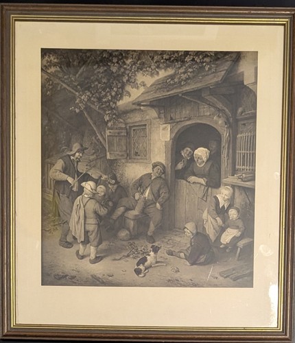 Antique photogravure etching - photogravure,