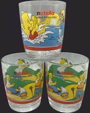 3 x Gläser, Die Simpsons Nutella Sammelglas, Limited Edition 2002, gebraucht