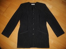 Nadelstreifen Blazer schwarz weiß ORSAY Damen Jacke Gehrock TAILLIERT 34 36 XS S