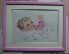 Stickbild, Rahmen, Kreuzstich