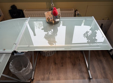 Eckschreibtisch Glas Metall