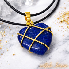 Lapislazuli herz halskette - halskette, mit