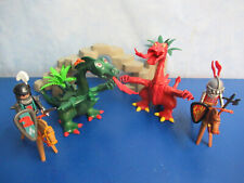 2x Grüner roter Drache Felsen Ritter z  3269 3666 4865 Ritterburg Playmobil 5364