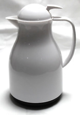 Thermoskanne, Warmhalte-Kaffee-/Teekanne - 1 L Glaseinsatz mit Drücker WEISS