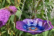 Vogeltränke Blüte NEU mit tollem Dekor Glas-schale zum hängen 18 cm