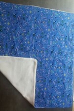 Kuscheldecke , Babydecke ,Sommerdecke , Handarbeit , blau -wollweis , 