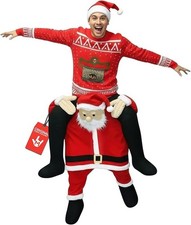 Weihnachtsmann Santa Huckepack