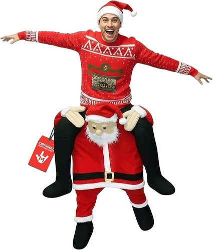 Weihnachtsmann santa huckepack - weihnachtsmann,