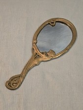 Jugendstil Handspiegel Messing