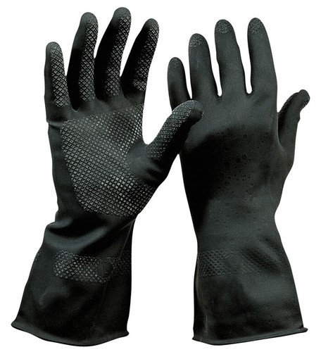 Schwarze gummihandschuhe aus - schwarze,