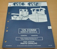 OMC  Evinrude 125 Comm Remote Models Boots Motor Parts Book Ersatzteilliste 1992