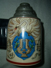 Studentika? Sängerbund Bierkrug Wappen 1896, perfekter Erhalt! Schwanen Gesang