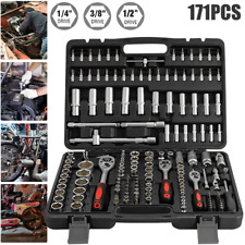 171 tlg 1/4" Steckschlüssel Satz Nusssätze Knarrenkasten Ratschenkasten Nüsse