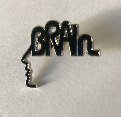 Brain records enamel pin - enamel,