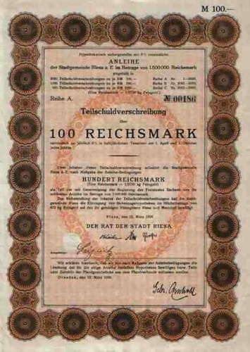 Riesa stadtanleihe 1926 - riesa,