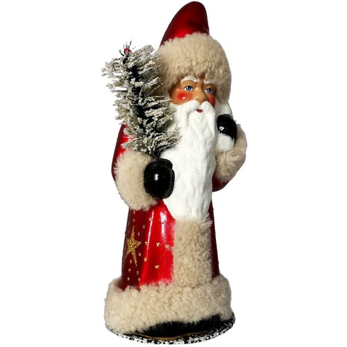 Santa burgund 26cm pappmaché - burgund,