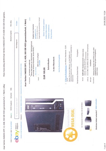 Acer veriton x4620g - veriton, midi-desk