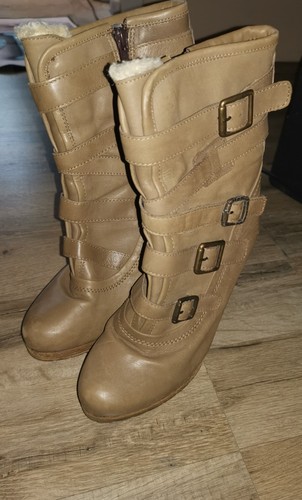 Gefütterte leder stiefelette - leder,