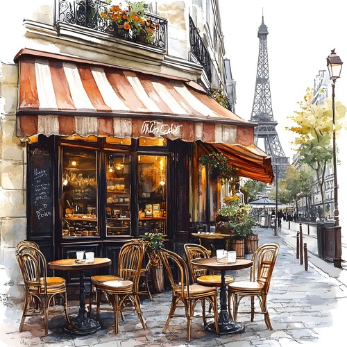 Wandbild paris cafe bistro - wandbild,