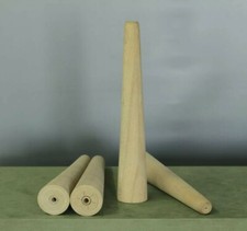 4x Möbelfüße 50/60er Jahre Möbelfuß Schrankfüße Tischbeine  gerade Massivholz 