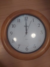 MEBUS Quartz Wand-Uhr, 32 cm Durchmesser kirschbaum Holz