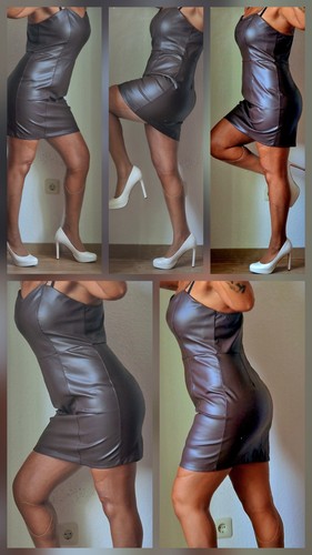 Sexy kunstleder kleid - ꧁,
