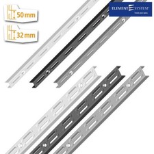Element System CLASSIC Wandschiene 1- und 2-reihig Regal Schiene für Regalträger